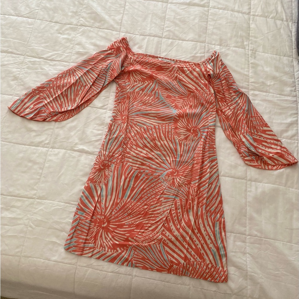 Colorful summer long open sleeve dress